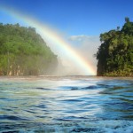 Rainbow over water